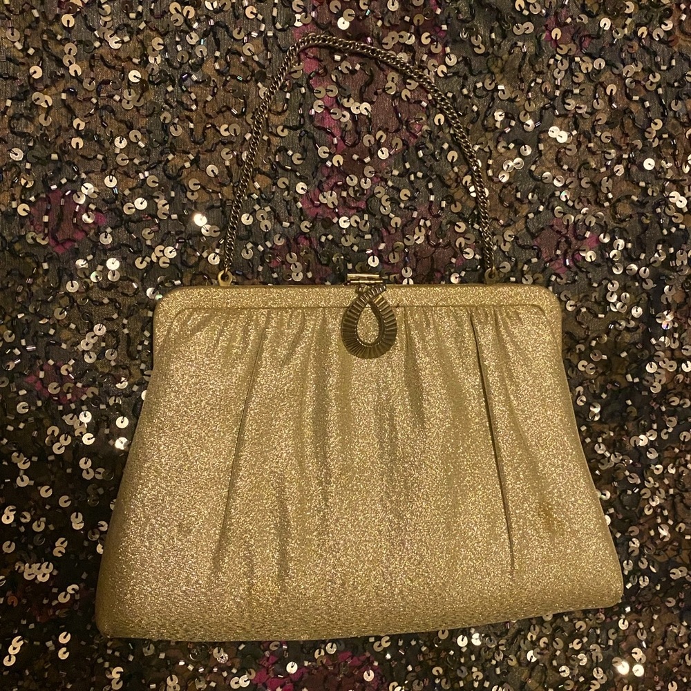 Vintage Harry Levine USA Gold Purse